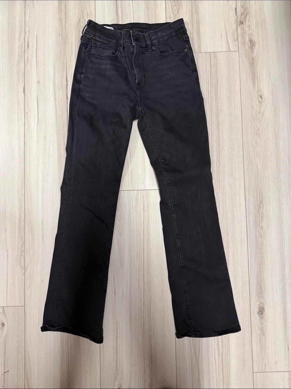 American Eagle Black Straight-Leg Jeans
